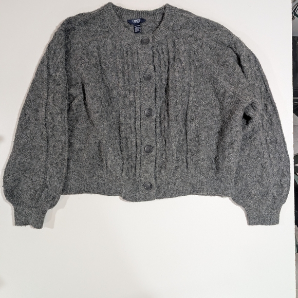 Chaps Sweaters - Chaps Women's Charcoal Button-Up Cable Knit Cardigan 2X Refined Knitwear Classic
